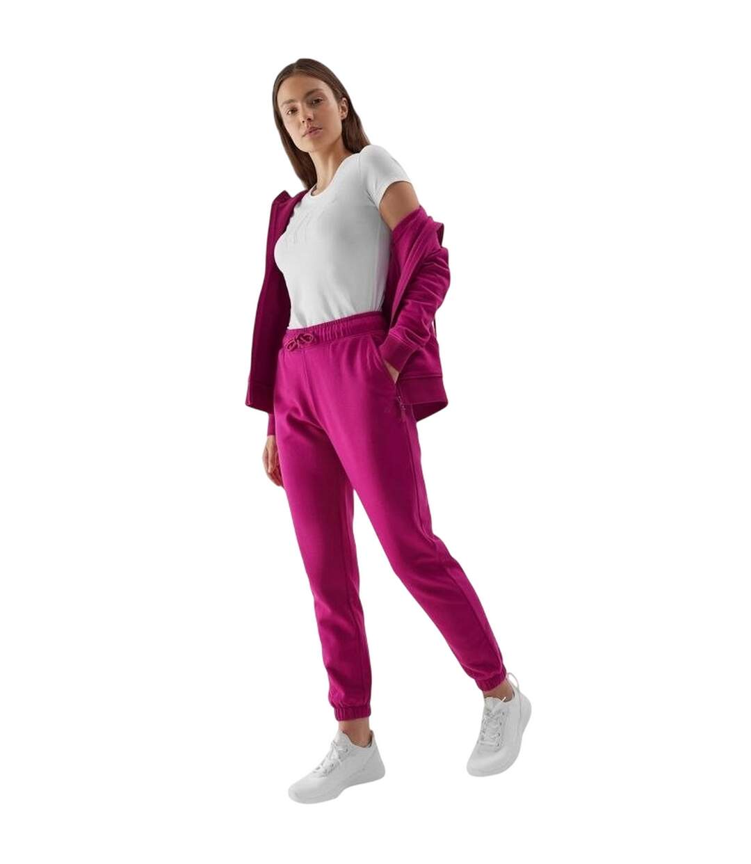 Pantalon De Jogging Cas F472 Femme Rose 4F-1