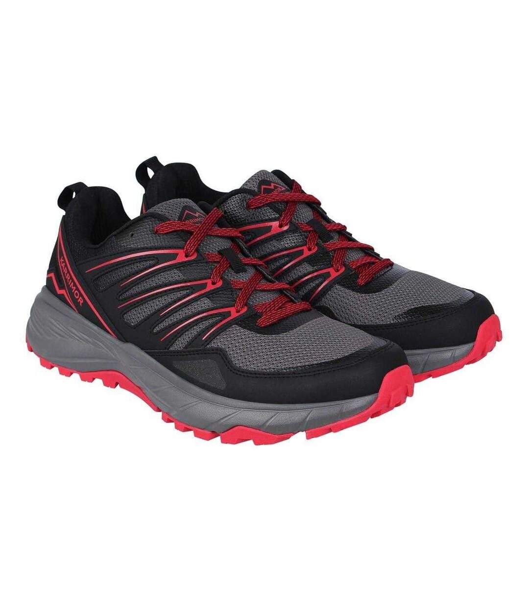 Mens Ortholite Trainers Black Grey Red Karrimor-4