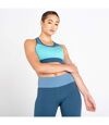 Dare 2B Womens/Ladies Mantra Colour Block Recycled Sports Bra (Meadowbrook Green/Bluestone)