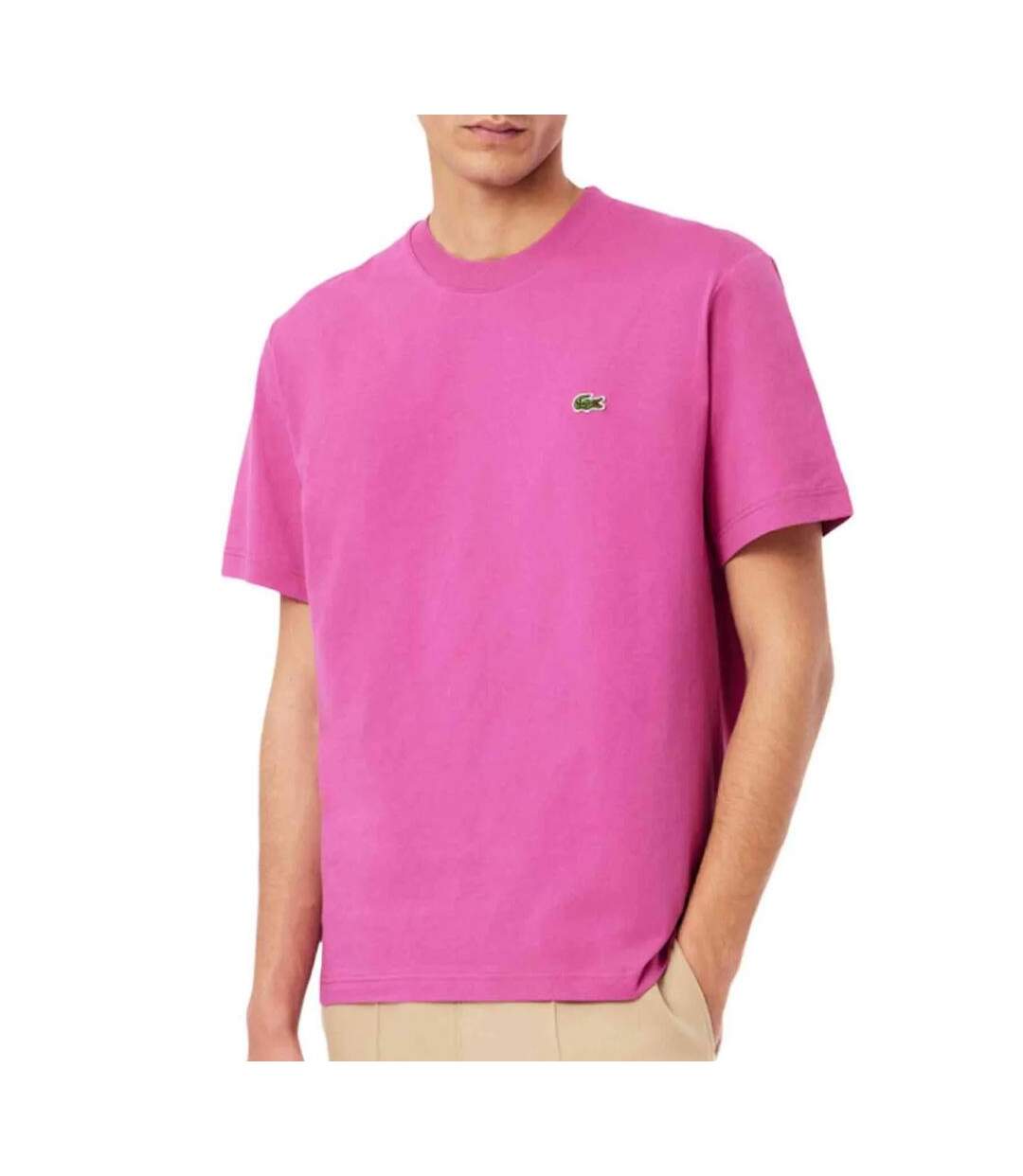 T-shirt fuchsia homme lacoste th7318-1
