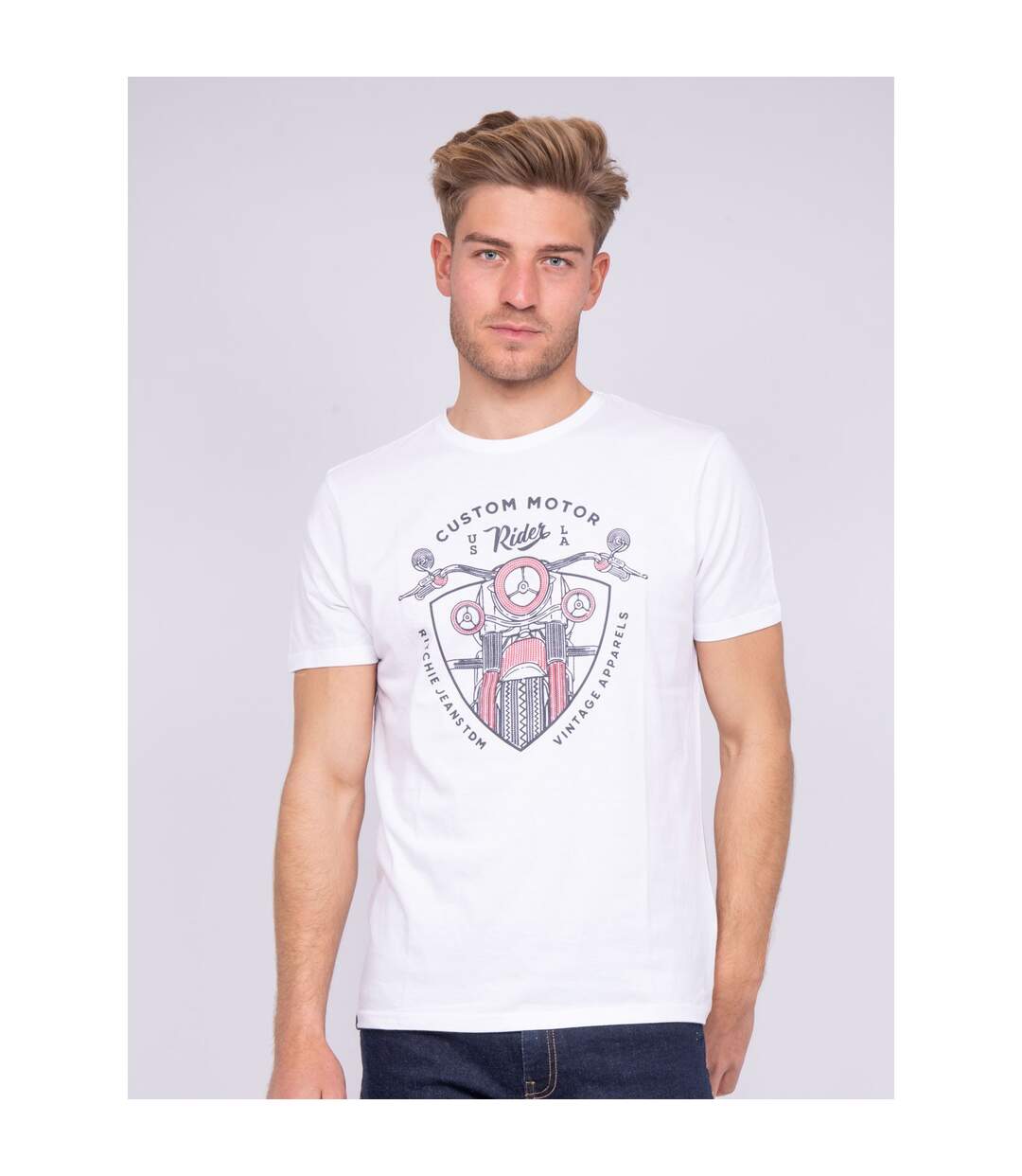 T-shirt col rond pur coton NERLIN-1