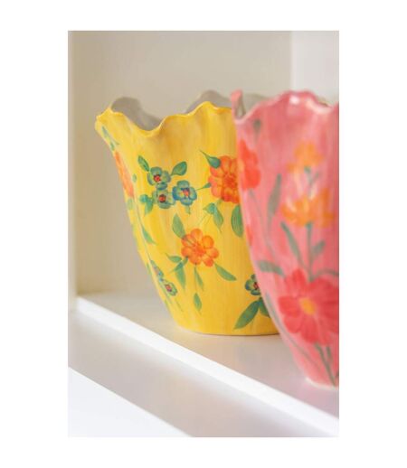 Vase Déco Fleurs en Argile Alegria 32cm Rose