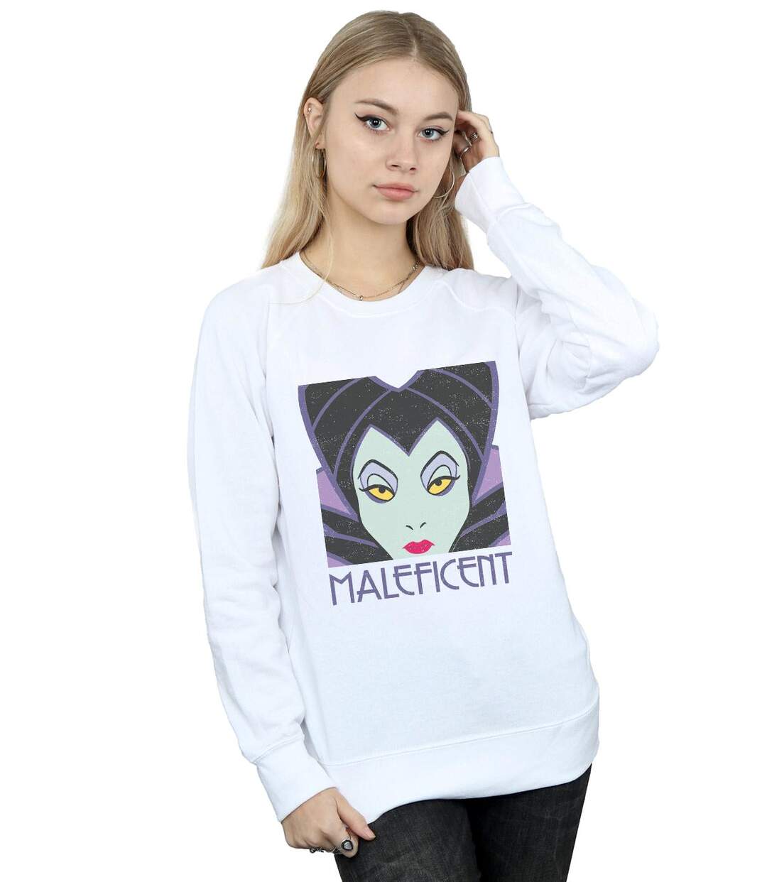 Disney Sweatshirt à tête courte Femme/Ladies Maleficent (Blanc) - UTBI12312-2