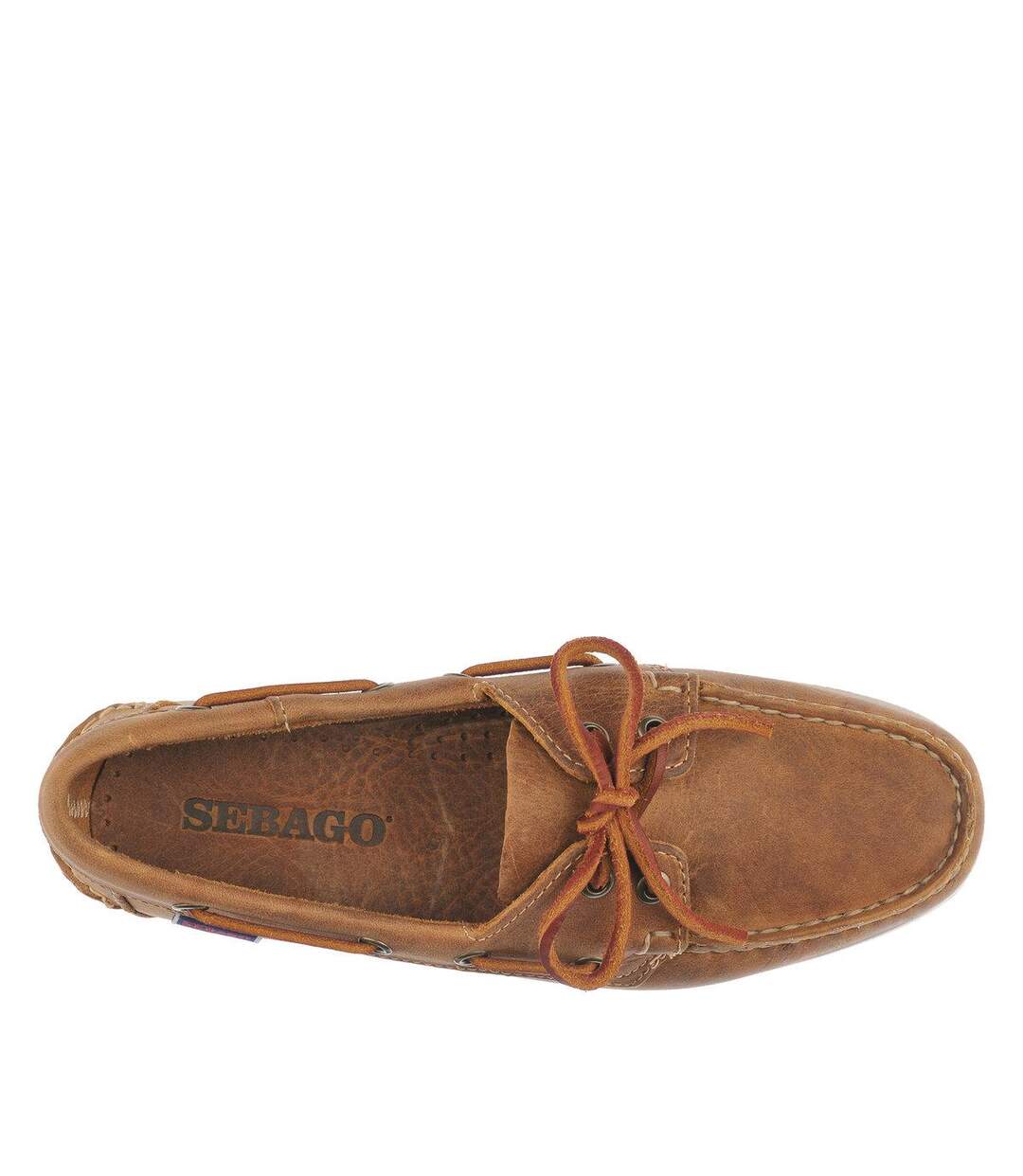 Womens/ladies Portland Flesh Out Leather Boat Shoes Brown Tan Sebago-3
