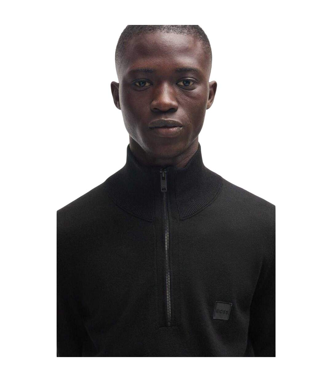 Mens Kanobix Quarter Zip Jumper Black Boss-4