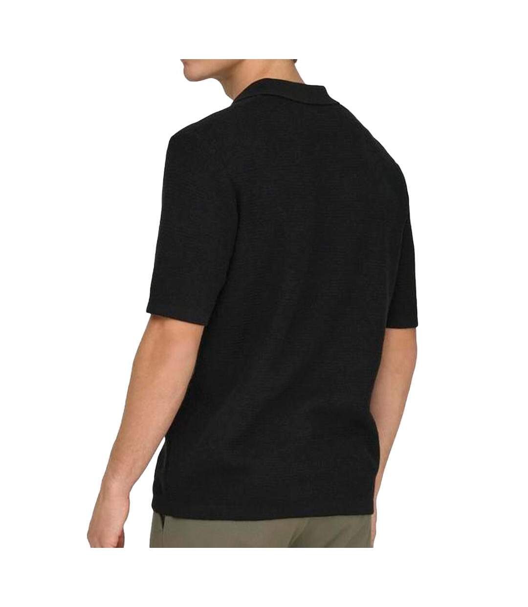Polo noir homme only & sons seric reg-2