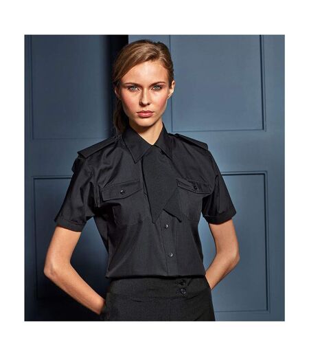 Pilote chemise à manches courtes femme noir Premier