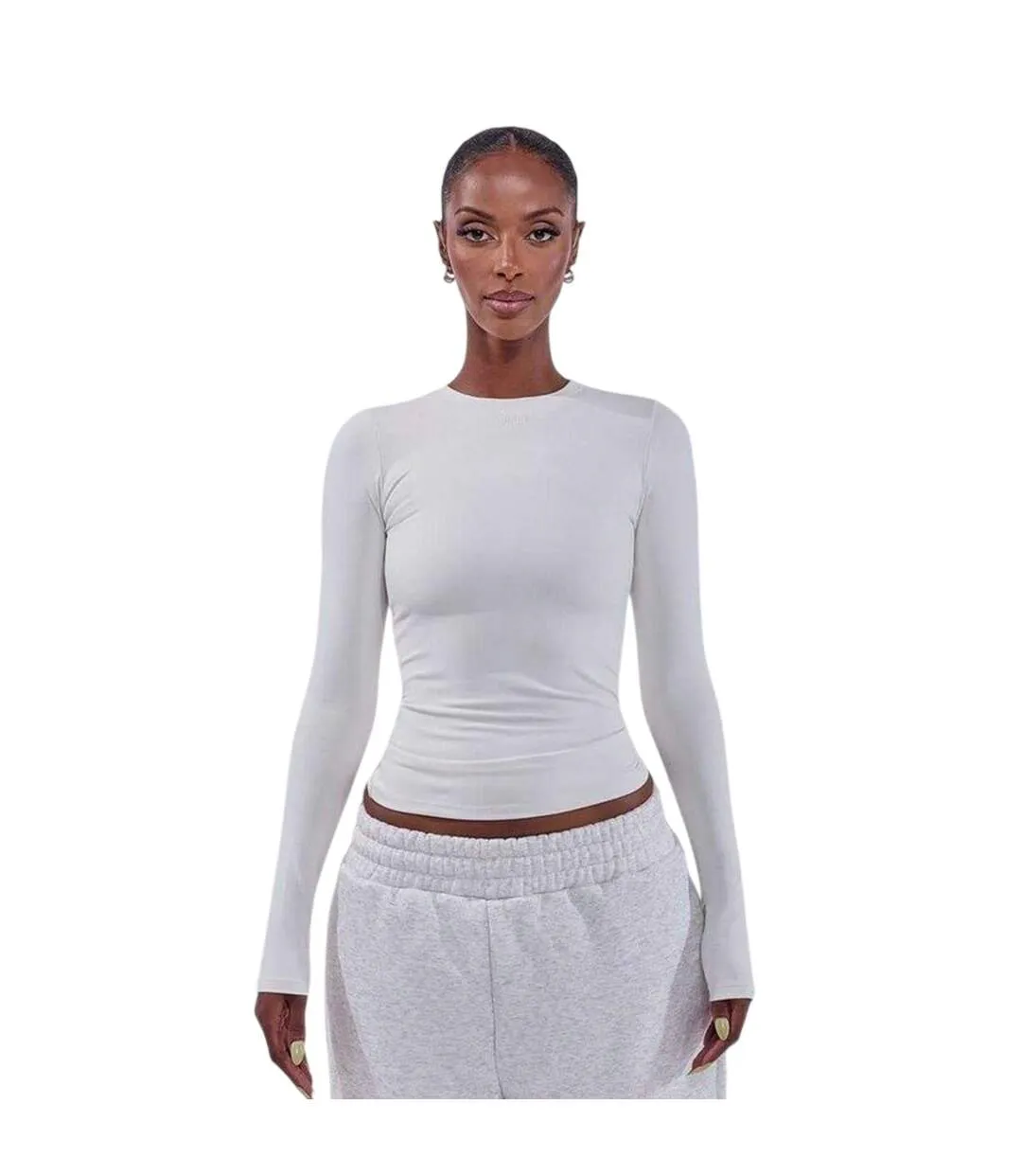 Womens/ladies Sculpt Long-sleeved T-shirt Stone Mars-4