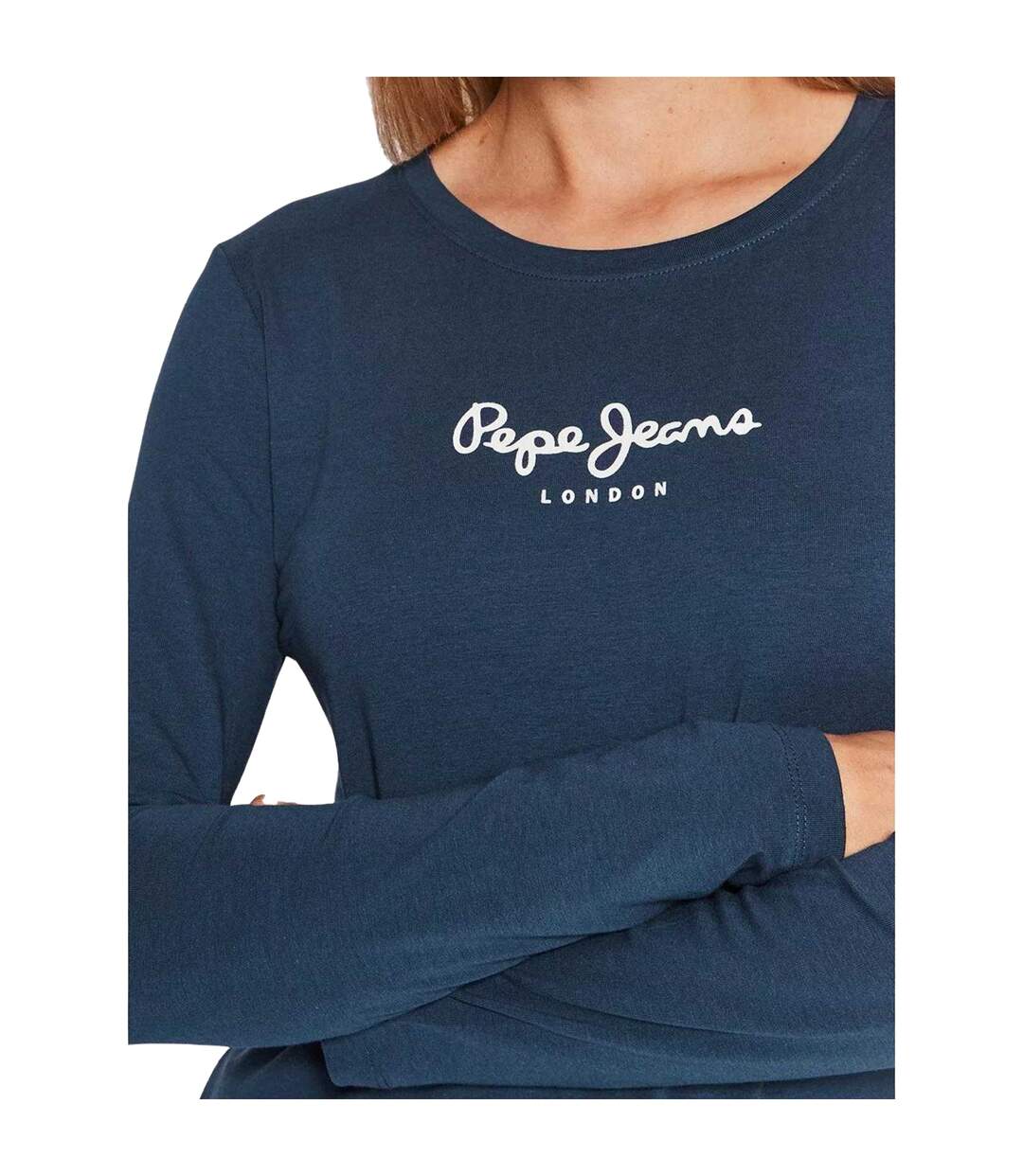 T-shirt Manches Longues New Virginia Femme Bleu Marine Pepe Jeans-3