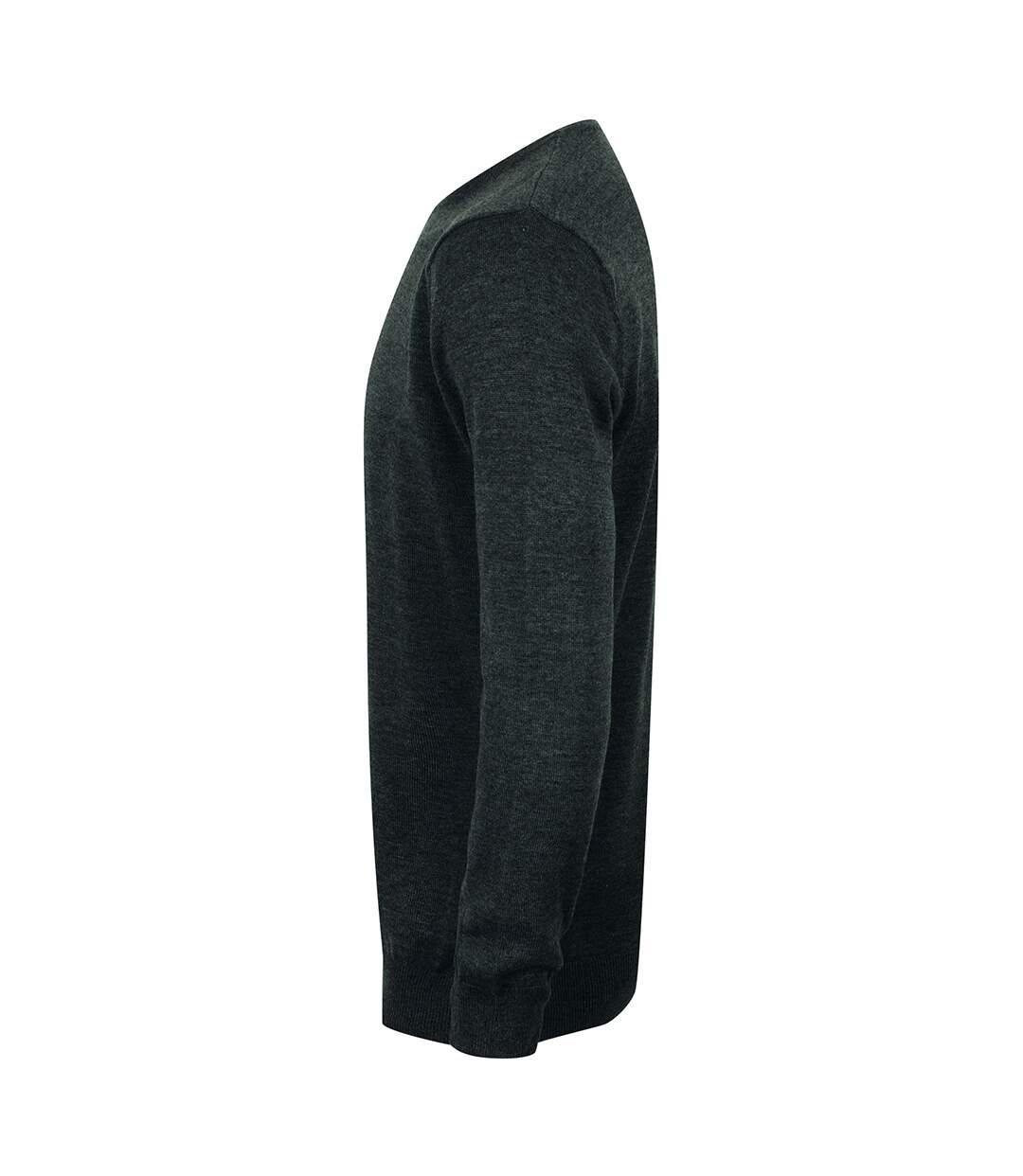 Henbury Mens Crew Neck 12 Gauge Fine Knit Jumper / Sweatshirt (Grey Marl)