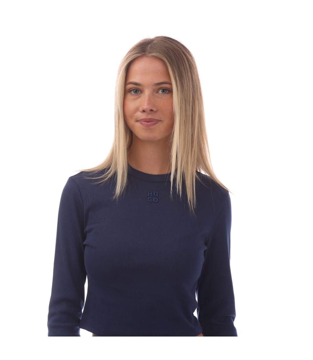 Haut Style Logo Empilé Dafilomena_3 Femme Bleu Foncé Hugo-4