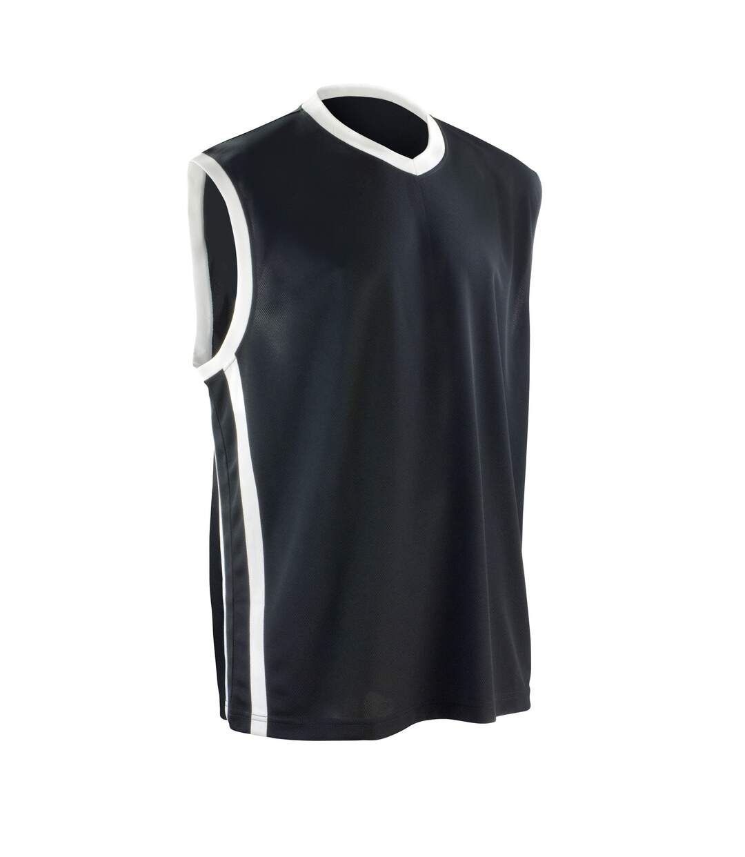 Maillot de basketball sans manche homme noir / blanc Spiro-1