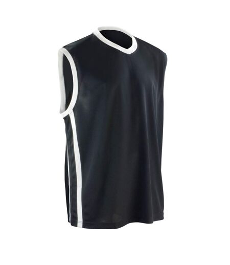 Maillot de basketball sans manche homme noir / blanc Spiro