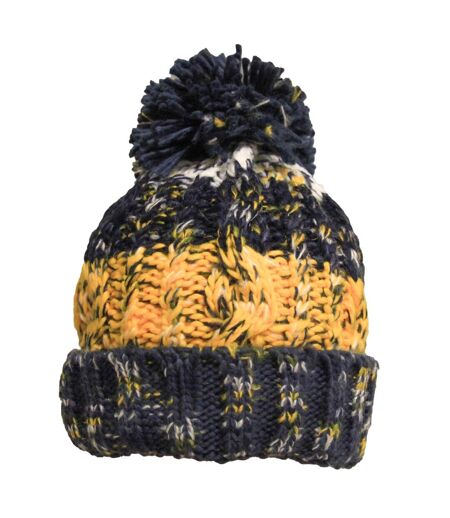 Bonnet Corkscrew Femme Bleu Marine Jaune Beechfield