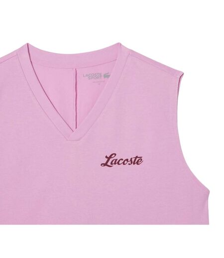 Womens/ladies Cotton Ultra Dry Sports Crop Top Pink Lacoste