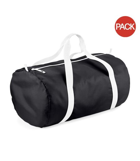 Lot de 2  Packaway sac de voyage 32 litres taille unique noir/blanc BagBase