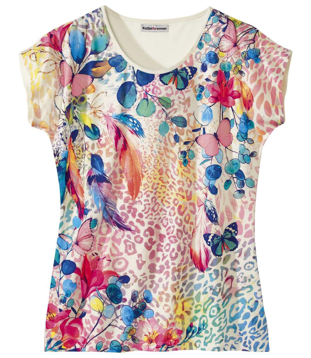 Women's Leopard and Flower Print T-Shirt Atlas For Men