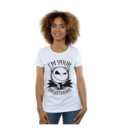 Disney T-shirt en coton Womens/Ladies Nightmare Before Christmas Nightmare (Les cauchemars avant Noël) (Blanc) - UTBI35572