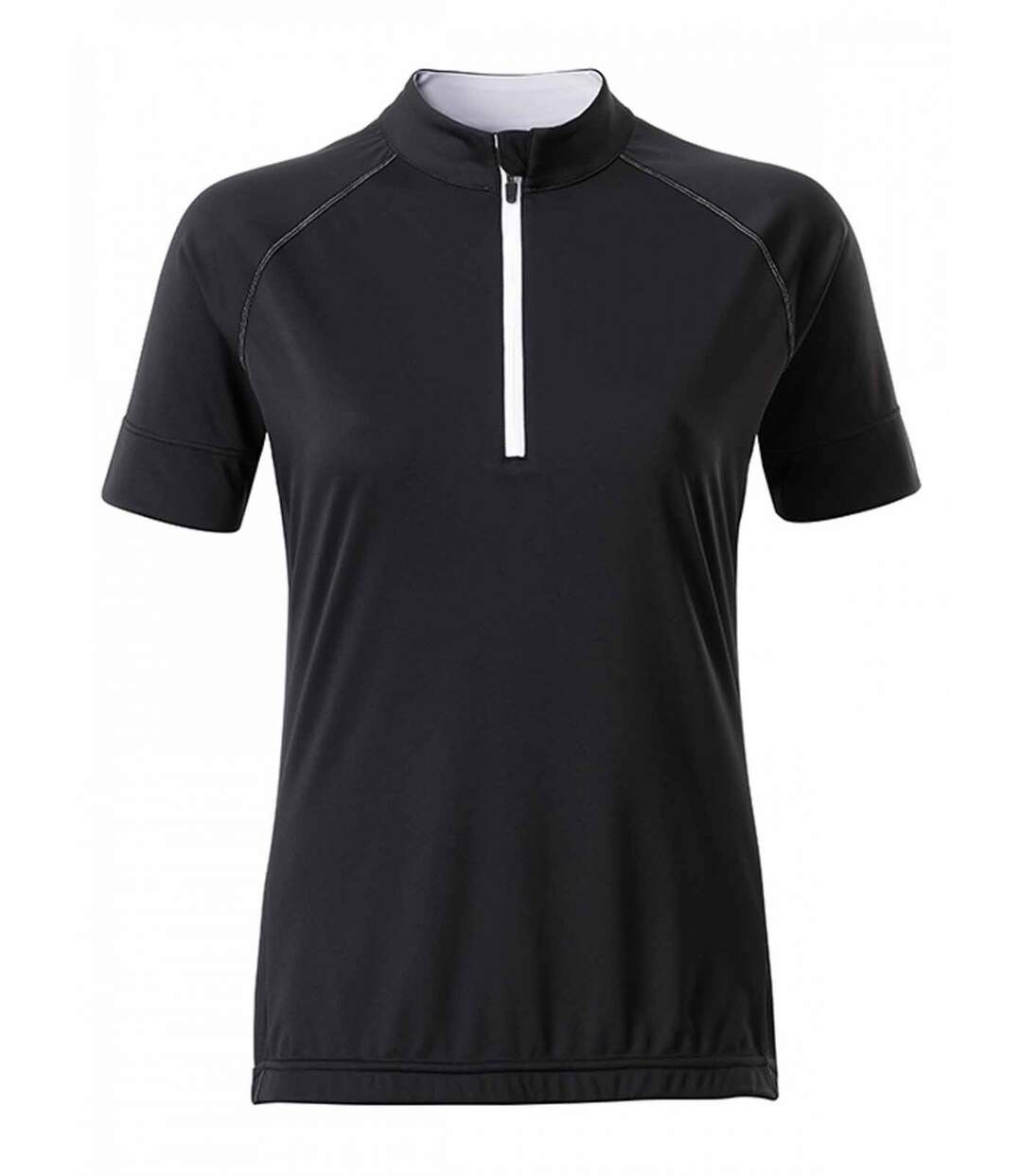 maillot cycliste demi zip - FEMME - JN513 - noir-2