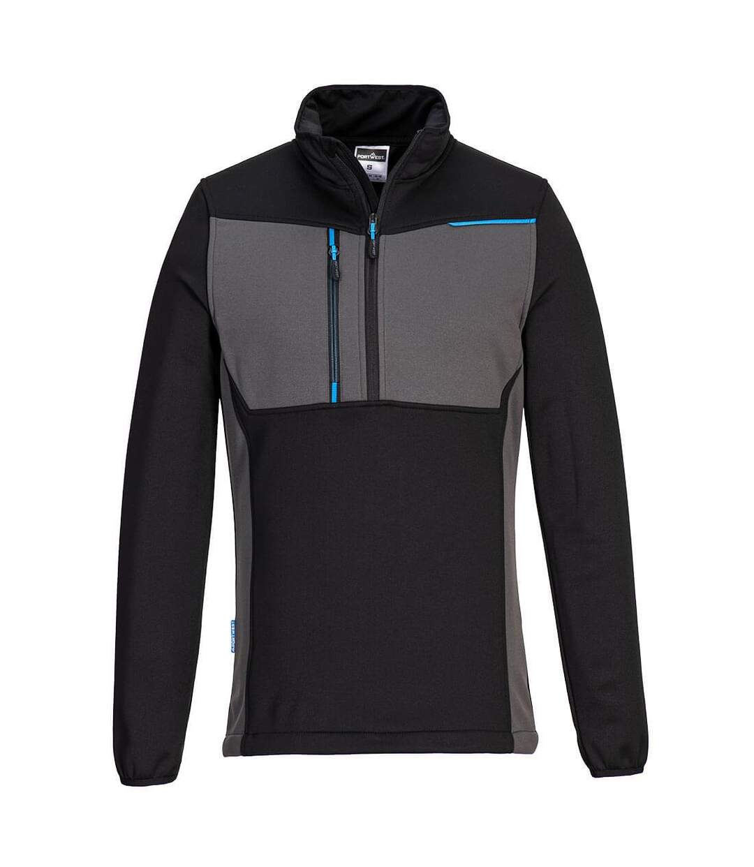 Mens wx3 half zip fleece top black Portwest