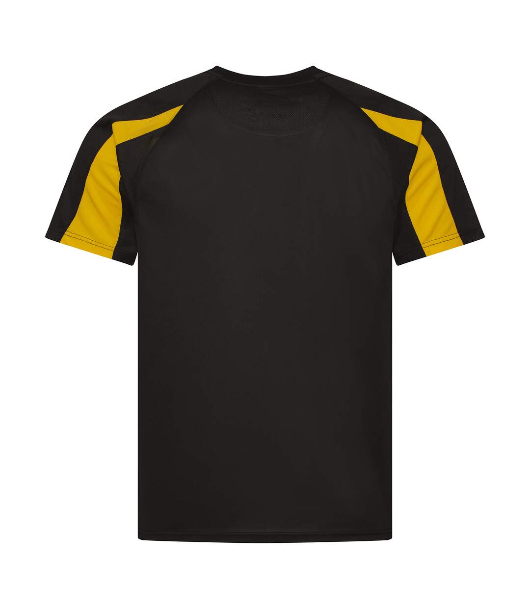 Just Cool Mens Contrast Cool Sports Plain T-Shirt (Jet Black/ Gold) - UTRW685