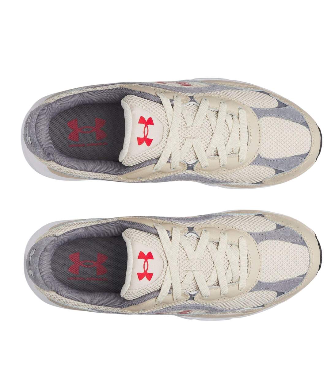 Mens Tech Athletic Leather Trainers Sandstone Sand Red Under Armour-3