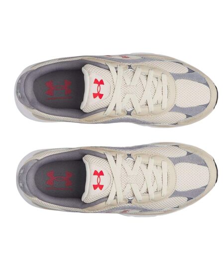 Mens Tech Athletic Leather Trainers Sandstone Sand Red Under Armour