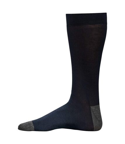 chaussettes de ville mi-hautes - Homme - Origine France - K817 - bleu marine et gris