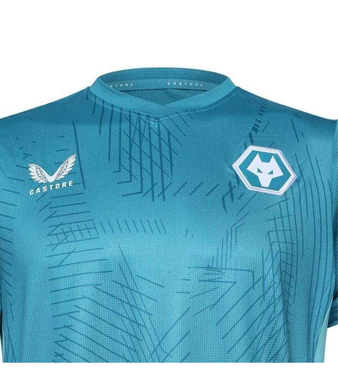 Mens 2023/2024 Wolves Match T-shirt Pagoda Blue Castore-3