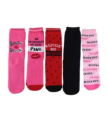 Ladies Mean Girls Gift: 5 Pairs of Casual Mid-Calf Novelty Mean Girls Socks