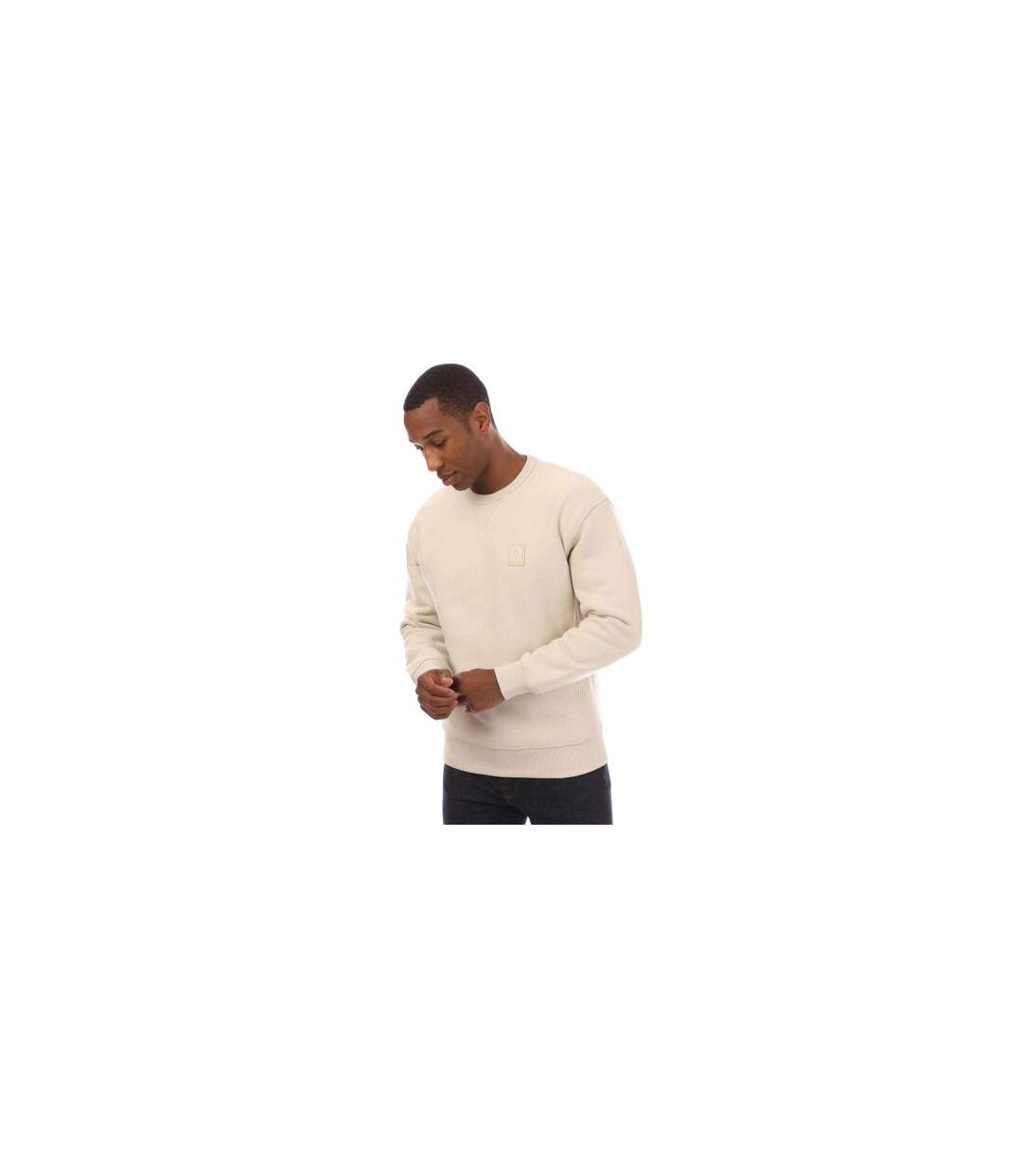 Mens Hockley Fleece Heavyweight Regular Sweatshirt Cream Belstaff-1