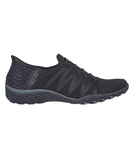 Womens/ladies roll with me trainers black Skechers