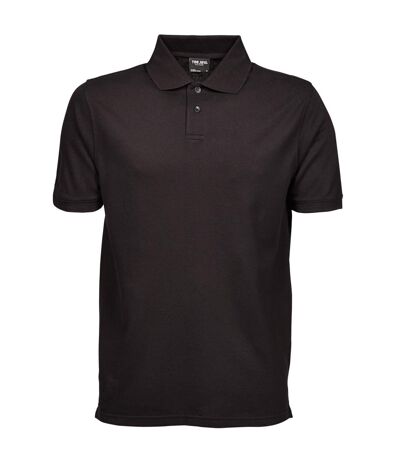 Tee Jays Mens Heavy Pique Short Sleeve Polo Shirt (Black)