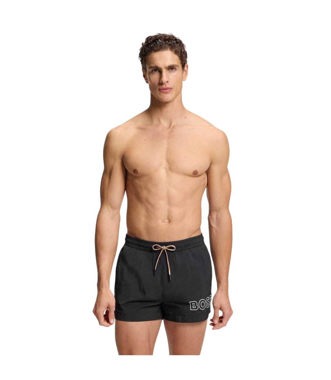 Short De Bain Motif/style Contour Du Logo Mooneye Homme Noir Boss-2