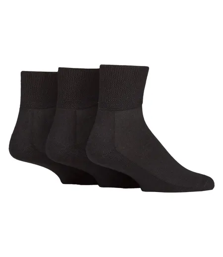 3 Pack Unisex Bamboo Diabetic Ankle Socks Soft Breathable Gentle Fit Everyday
