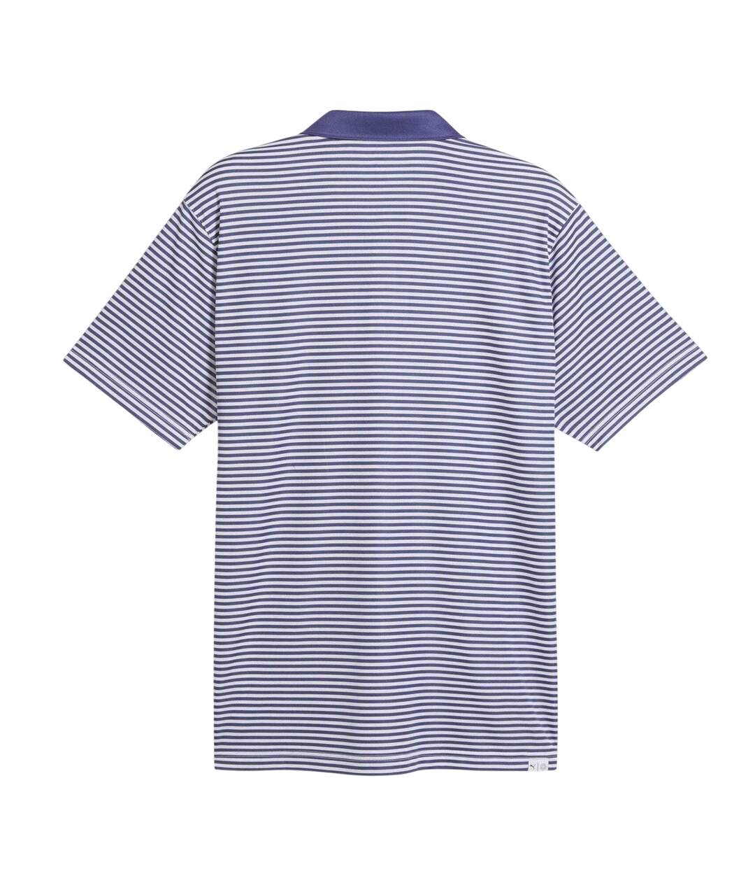 Mens Pure 2.0 Striped Performance Polo Shirt Blue Navy Puma-2