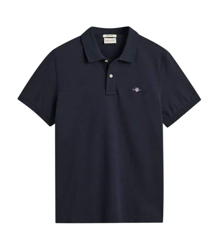 Mens Pique Polo Shirt Navy Gant