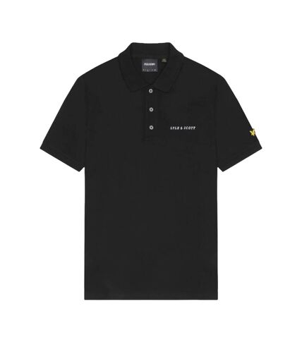 Mens embroidered polo shirt gunmetal/cove Lyle & Scott