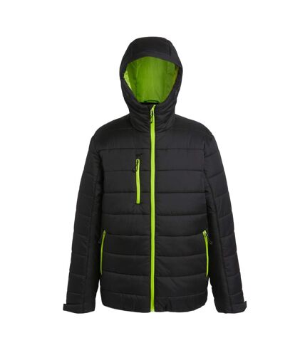 Mens navigate thermal padded jacket black/lime green Regatta