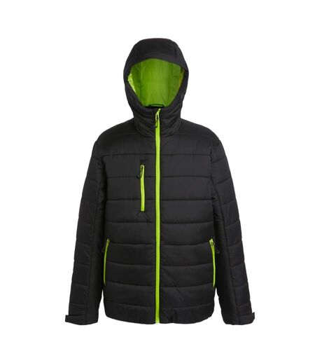 Mens navigate thermal padded jacket black/lime green Regatta