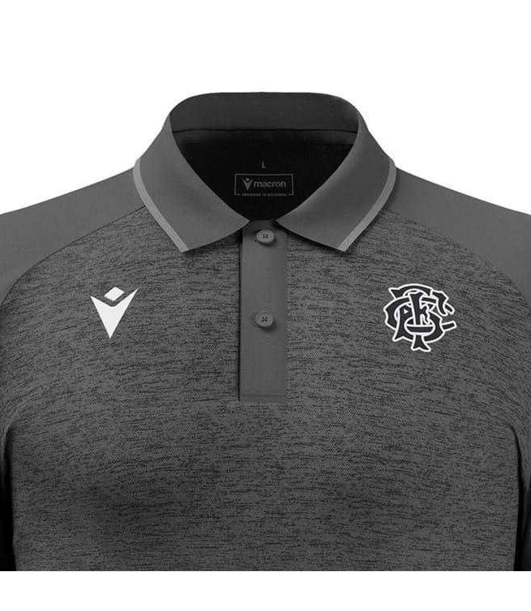 Mens Babarians Polo Shirt Grey Marl Macron-3