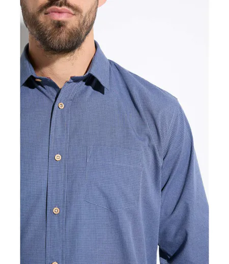 Chemise micro carreaux manches longues