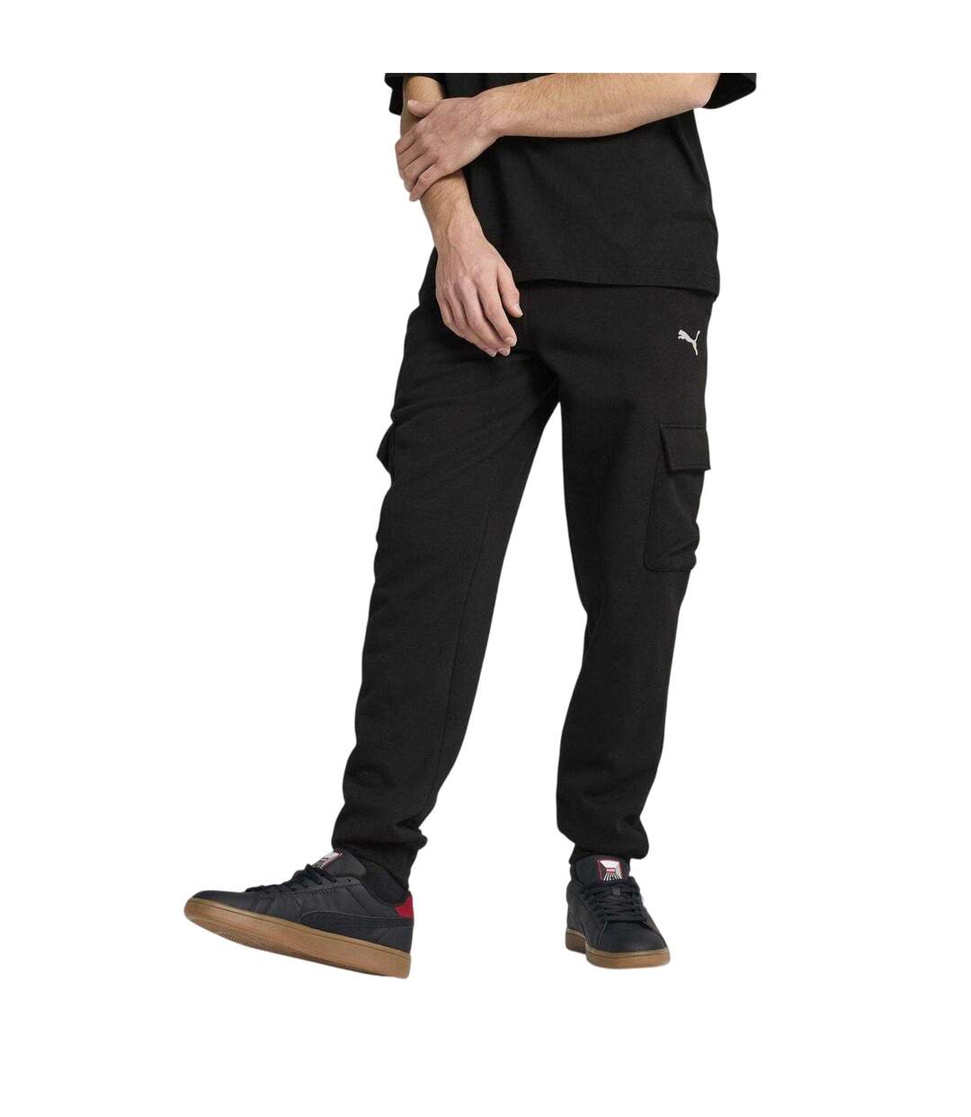 Mens Cotton Logo Sweatpants Black Puma-3