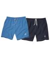 Pack of 2 Men's Summer Shorts - Navy Blue Atlas For Men