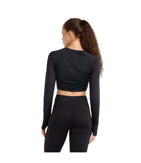 Umbro Womens/Ladies Pro Long-Sleeved Training Crop Top (Black)