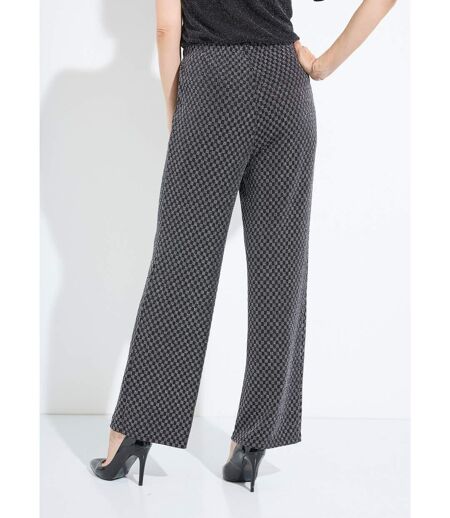 Pantalon droit taille élastiquée maille sequins