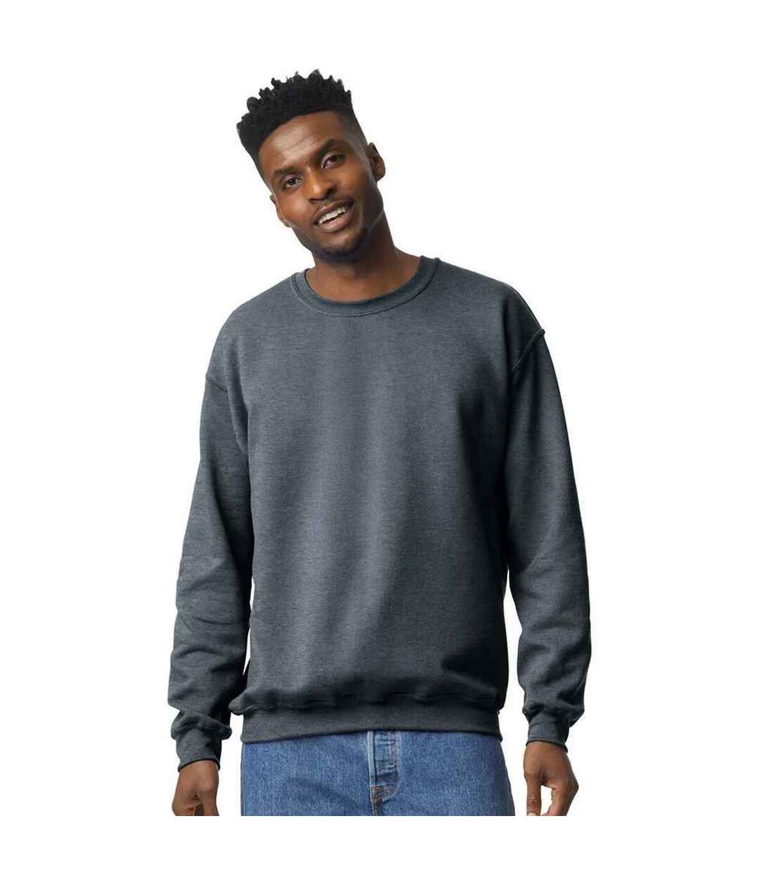 Mens heavy blend sweatshirt dark heather Gildan-1