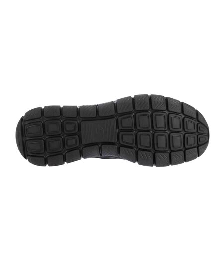 Mens track syntac coated leather trainers black Skechers