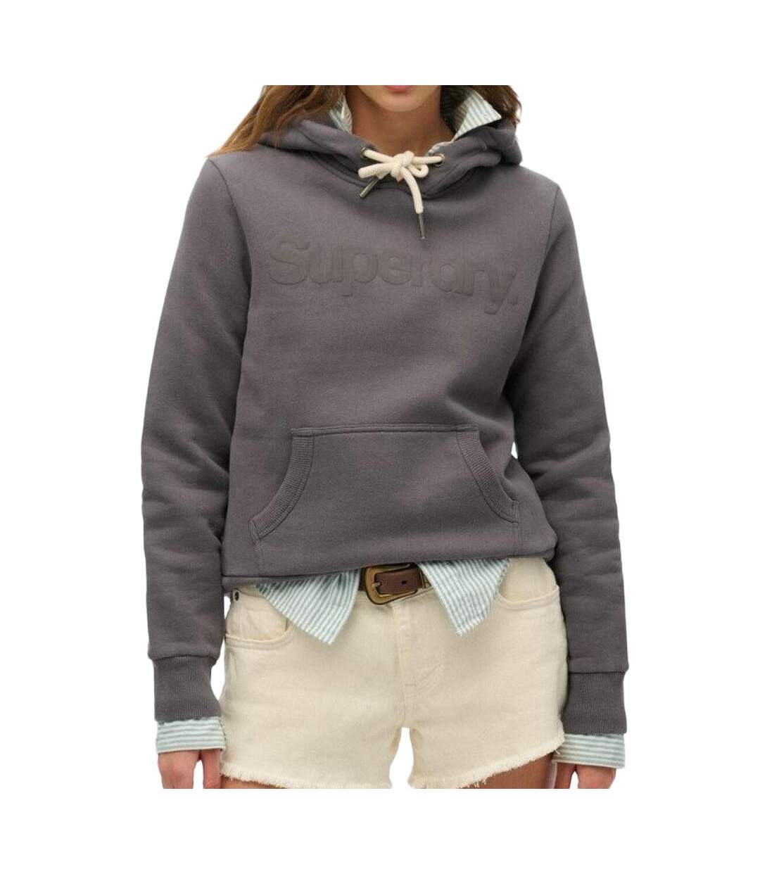 Sweat gris femme superdry tonal - l-1
