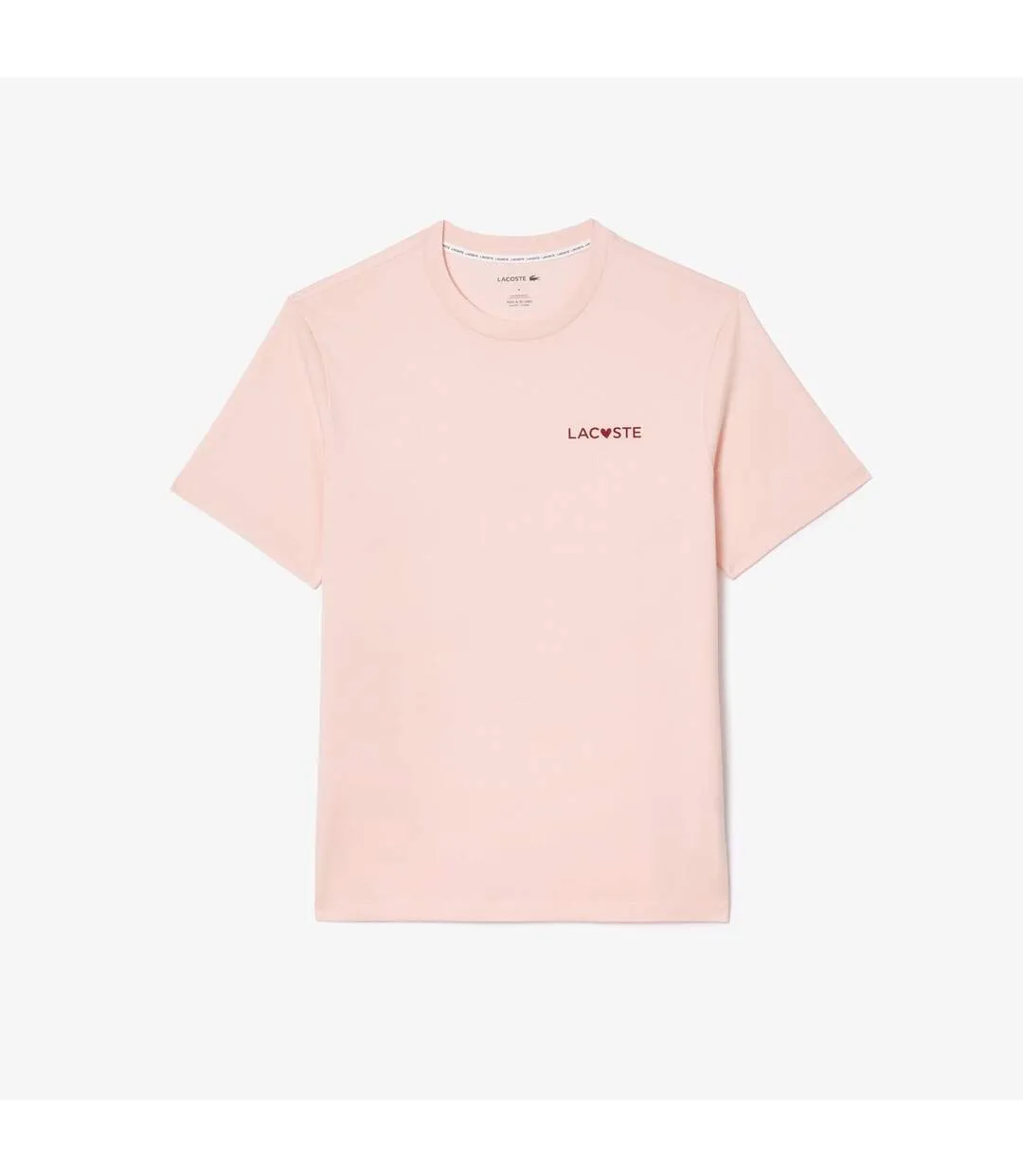 Mens Valentines Lounge T-shirt Pink Lacoste-1